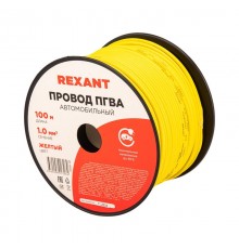 Провод ПГВА REXANT 1х1.00 мм, желтый, бухта 100 м 01-6522  REXANT