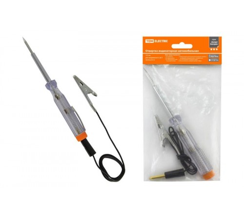 Отвертка-пробник (индикатор) автомобильная 135 мм, 6-24В, провод 0.5м, "ЭкспертЭлектрик"  SQ1015-0005  TDM