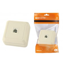 Розетка TФ (RJ-11) открытой установки IP20, сл. кость "Ладога"   SQ1801-0023  TDM