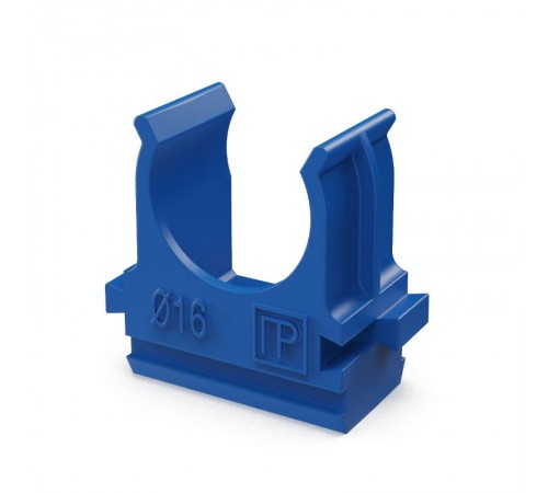 Крепёж-клипса для труб АБС-пластик синяя д16 (100шт/2000шт уп/кор)  PR13.0057  Промрукав