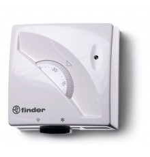 Комнатный термостат; 1СО 10А; монтаж на стену; поворотная ручка; переключатель ЛЕТО/ЗИМА; цвет белый; упаковка 1шт.  1T012PAS  Finder