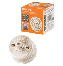 Выключатель фарфоровый поворотный проходной с ручкой (бантик) 10А мраморный "Болонь"  SQ1820-0111  TDM