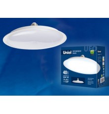 Лампа светодиодная LED-U220-40W/6500K/E27/FR PLU01WH LED мощная. "UFO", мат.. Дневной 4000К  UL-00004575  Uniel