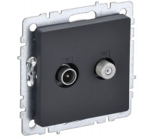 BRITE Розетка двойная TV+SAT РТВ/РСп12-БрГ графит   BR-AF20-O-K53  IEK