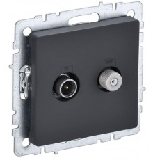 BRITE Розетка двойная TV+SAT РТВ/РСп12-БрГ графит   BR-AF20-O-K53  IEK