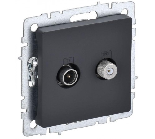 BRITE Розетка двойная TV+SAT РТВ/РСп12-БрГ графит   BR-AF20-O-K53  IEK