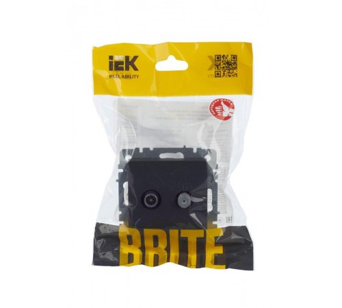 BRITE Розетка двойная TV+SAT РТВ/РСп12-БрГ графит   BR-AF20-O-K53  IEK