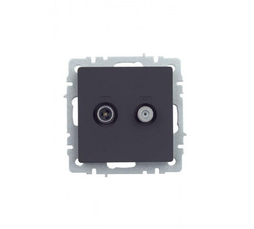 BRITE Розетка двойная TV+SAT РТВ/РСп12-БрГ графит   BR-AF20-O-K53  IEK