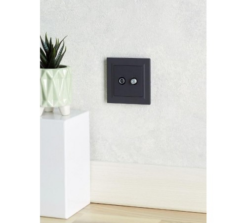 BRITE Розетка двойная TV+SAT РТВ/РСп12-БрГ графит   BR-AF20-O-K53  IEK