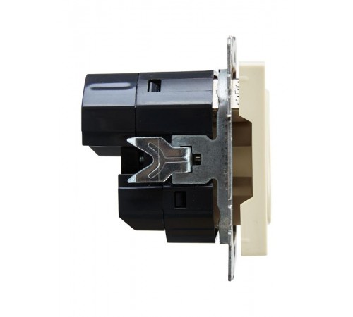 BRITE Розетка с заземлением со шторками 16А с USB A+A 3,1А РЮш10-2-БрКр бежевый  BR-R14-16-U21-D31-K10  IEK