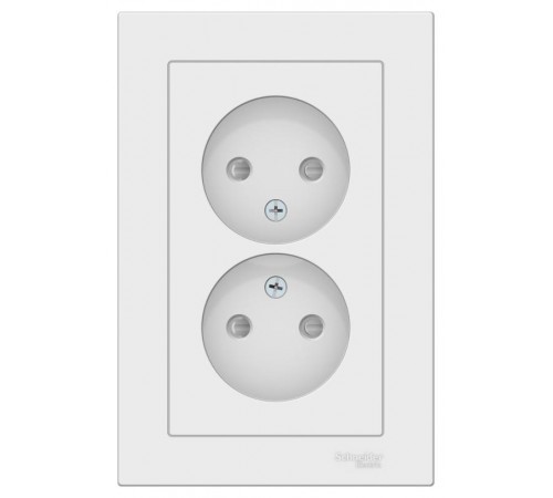 AtlasDesign Лотос Розетка 2-ая без заземления со шторками,16А, в сборе  ATN001322  SE