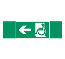 Пиктограмма (наклейка) "Движение МГН налево" 310х90мм для авар-эвакуац св-ка Basic IP65  V5-EM02-60.002.031  VARTON