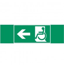 Пиктограмма (наклейка) "Движение МГН налево" 310х90мм для авар-эвакуац св-ка Basic IP65  V5-EM02-60.002.031  VARTON