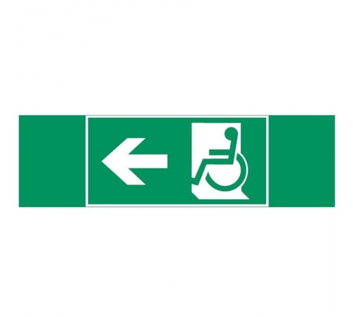 Пиктограмма (наклейка) "Движение МГН налево" 310х90мм для авар-эвакуац св-ка Basic IP65  V5-EM02-60.002.031  VARTON