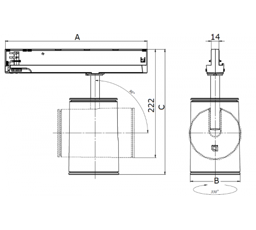 Светильник светодиодный трековый IRIS/T LED 15 BL D30 15Вт 4000K IP20  1763000140  Световые Технологии