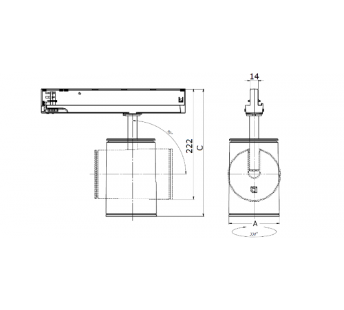 Светильник светодиодный трековый IRIS/T LED 15 BL D30 15Вт 4000K IP20  1763000140  Световые Технологии
