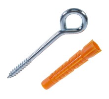 Шуруп-кольцо 8х80 с универсальным дюбелем 12,0х71 (2шт) - пакет  109502  Tech-KREP