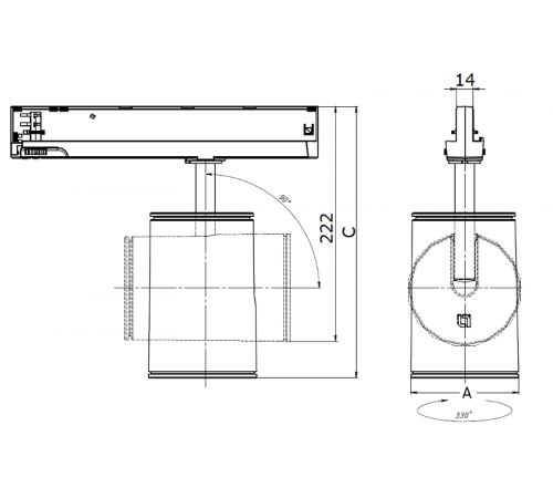 Светильник светодиодный трековый IRIS/T LED 15 BL D30 15Вт 4000K IP20  1763000140  Световые Технологии