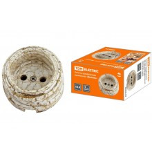 Розетка фарфоровая 2П 10А 250В мраморная "Болонь"  SQ1820-0006  TDM