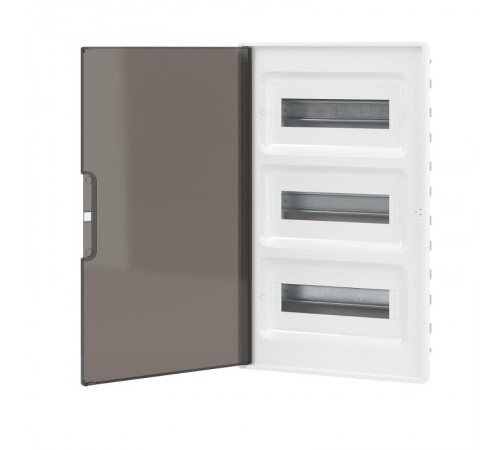 Щиток 36 мод встраиваемый для полых стен FRAME, белый, с тонированной  дверцей, с 4 шинами PEN (2шт на 8 отв. и 2шт на 10 отв.)  F36B3WD  DKC
