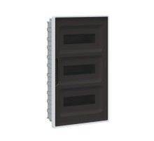 Щиток 36 мод встраиваемый для полых стен FRAME, белый, с тонированной  дверцей, с 4 шинами PEN (2шт на 8 отв. и 2шт на 10 отв.)  F36B3WD  DKC