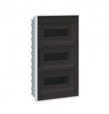 Щиток 36 мод встраиваемый для полых стен FRAME, белый, с тонированной  дверцей, с 4 шинами PEN (2шт на 8 отв. и 2шт на 10 отв.)  F36B3WD  DKC