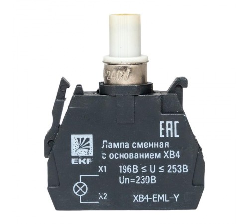 Лампа сменная c основанием XB4 желтая 230В EKF PROxima    XB4-EML-Y   EKF 