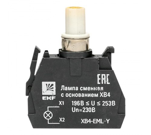 Лампа сменная c основанием XB4 желтая 230В EKF PROxima    XB4-EML-Y   EKF 