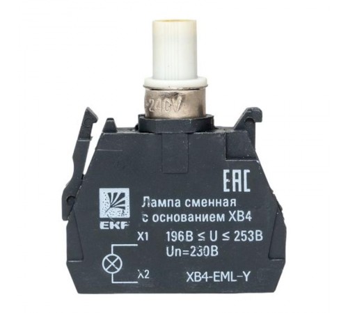 Лампа сменная c основанием XB4 желтая 230В EKF PROxima    XB4-EML-Y   EKF 