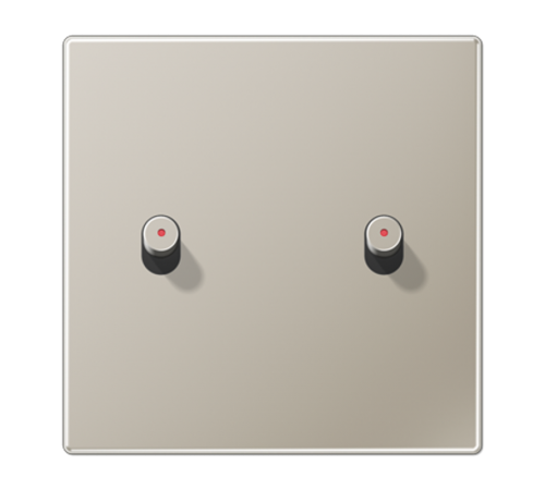 Центральная плата, 1 пост, 2 тумблера, цилиндр с окошком; металлическое исполнение; нержавеющая сталь; серия LS  ES12-5KOR1  Jung