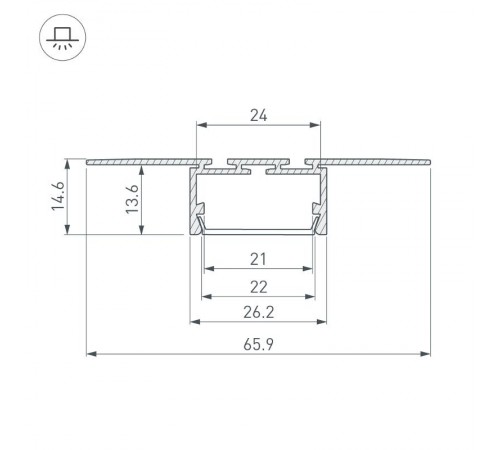Профиль PLS-LOCK-H15-T-HIDE-2000 (Arlight, Алюминий)  033688  Arlight