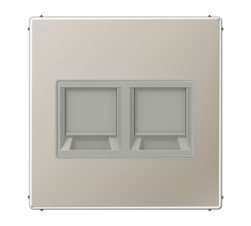 Плата (фиксация защёлкиванием) для двух модулей; металл; нержавеющая сталь  ES1969-25WE  Jung