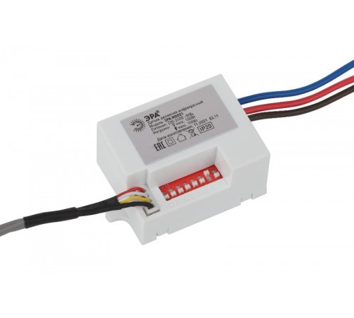 Датчик движения MD 021 скрытый 800Вт, 5сек/8мин, 6м, 10/2000лк, 120(сбоку)+360  Б0043798  ЭРА