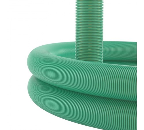 Труба двустенная гибкая дренажная 200мм, SN8, перфорация 360 град., зеленый  140920-8K  DKC