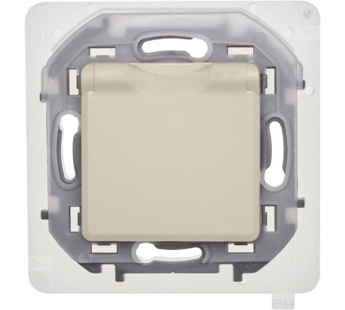 Inspiria Слоновая кость Розетка с крышкой с заземлением С/У со шторками 16А IP44 без рамки  673741  Legrand