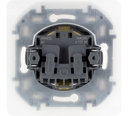 Inspiria Слоновая кость Розетка с крышкой с заземлением С/У со шторками 16А IP44 без рамки  673741  Legrand