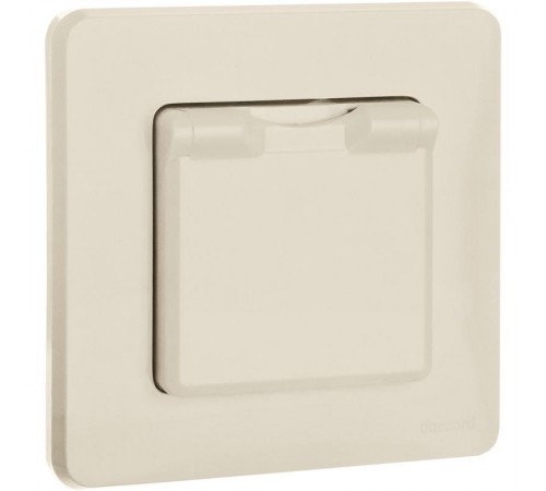Inspiria Слоновая кость Розетка с крышкой с заземлением С/У со шторками 16А IP44 без рамки  673741  Legrand