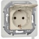 Inspiria Слоновая кость Розетка с крышкой с заземлением С/У со шторками 16А IP44 без рамки  673741  Legrand