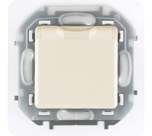 Inspiria Слоновая кость Розетка с крышкой с заземлением С/У со шторками 16А IP44 без рамки  673741  Legrand