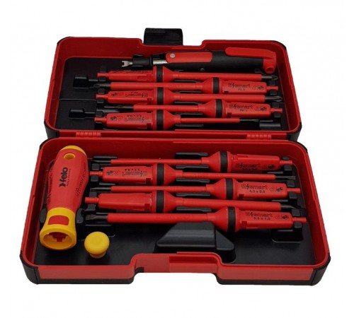 Набор стержней диэл. и рукоятка E-SMART с универсальным ключом для ящиков в кейсе, 14 шт  06391316  Felo