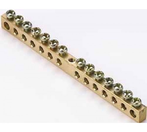 Шина нулевая 14 групп/крепеж по центру, сеч. 6x9  32003DEK  DEKraft