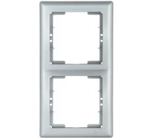 BOLERO серебряный Рамка 2-местная вертикальная РB-2-БС  EMB21-K23  IEK