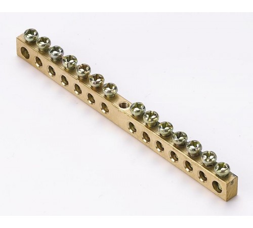 Шина нулевая 14 групп/крепеж по центру, сеч. 6x9  32003DEK  DEKraft