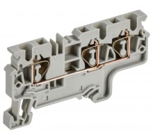 ARMAFIX Клемма пруж. CX4-3 4мм2 3-конт. серая  AF-CT40-00-3-K03-004  IEK