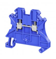 Клемма проходная, винтовой зажим, 2 точки подключения, 2.5 кв.мм, синяя  TUR-2.5R-BU  DKC