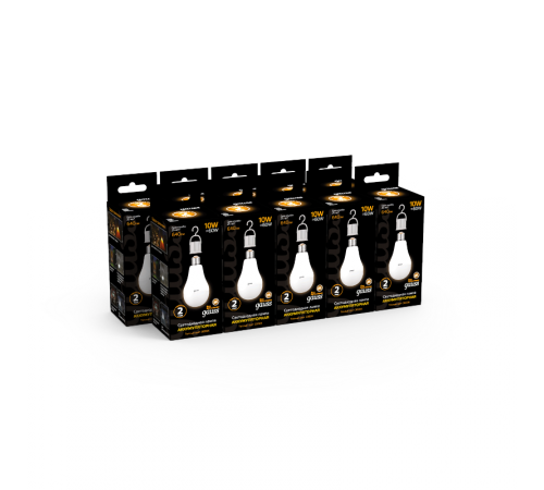 Лампа светодиодная LED A60 10W E27 640lm 3000K с Li-Ion аккумулятором 1/10/60  102402100  Gauss