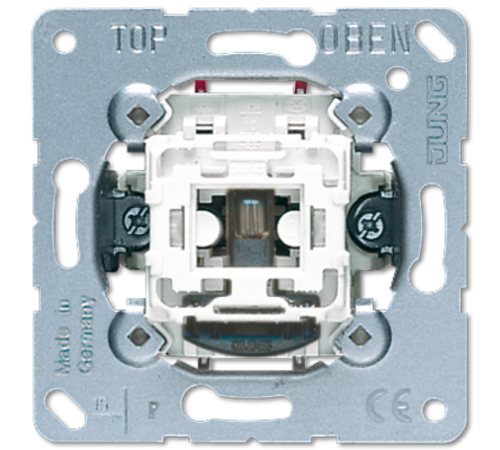 Балансирный контрольный проходной переключатель 10 A / 250 B, пружинные зажимы, с лампой в комплекте; не подходит к клавишам серии EP; универсальные в