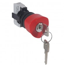 Кнопка с грибовидным толкателем d40, Osmoz, в сборе - с ключом № 455 - аварийное отключение - НЗ - красный  023722  Legrand