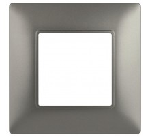 Рамка для розеток и выключателей Elegance 14-5001-16 на 1 пост, титан  Б0065801  ЭРА