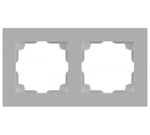 Рамка для розеток и выключателей Intro Accent 6-502-03 на 2 поста, СУ, алюминий  Б0063755  Intro